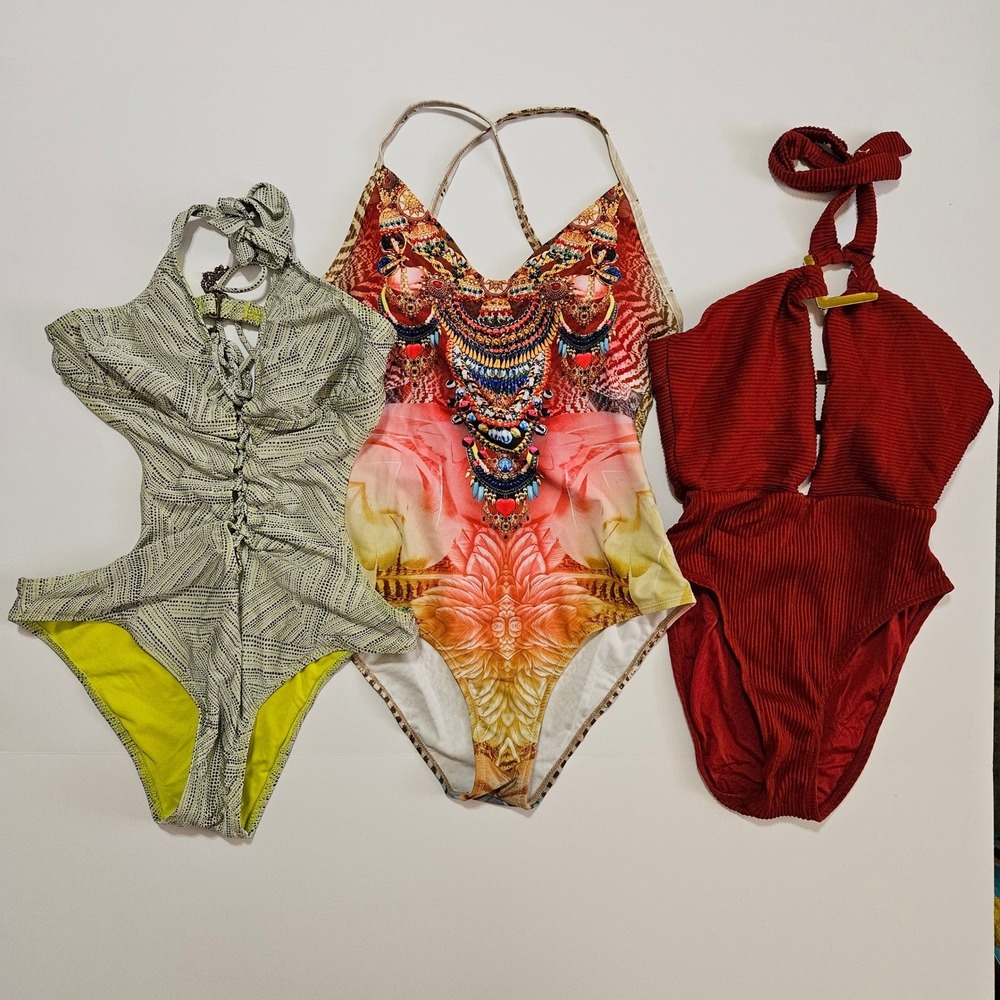 Lot of 3 Womens One Piece Swimsuits Anne Cole Studio Size S 4